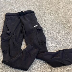 Nike Kids Black Joggers with White Logo